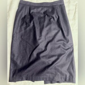 Sag Harbor Black Wool Pencil Skirt Lined Back Slit Size 14